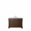 James Martin Vanities Brookfield 48in Single Vanity, Warm Cherry w/ 3 CM Carrara Marble Top 147-114-5286-3CAR